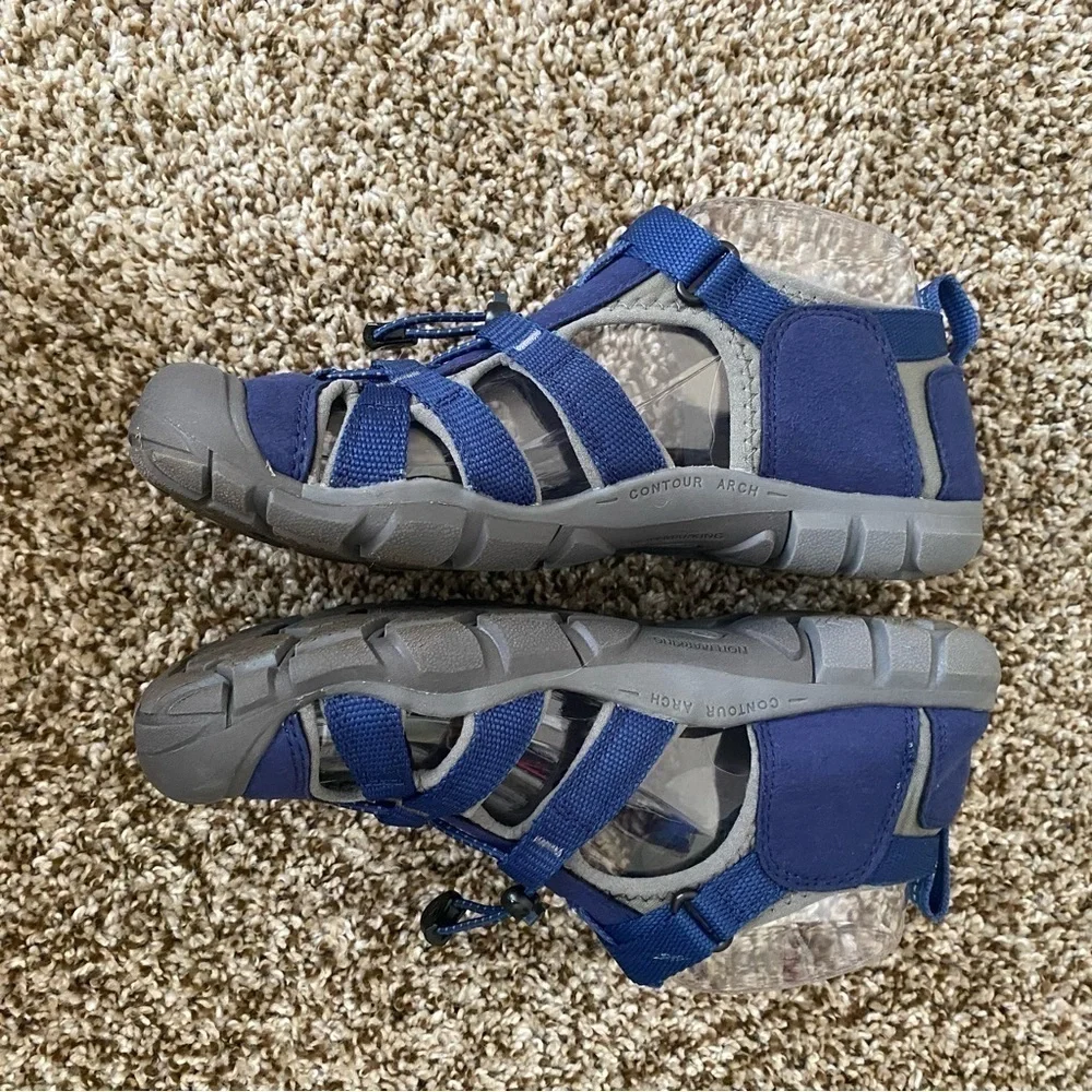 Keen | Boy's Seacamp II CNX Sandals Blue Depths/Gargoyle Size 5